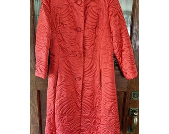 Vintage Quilted Robe/jacket By Dynasty Hong Kong