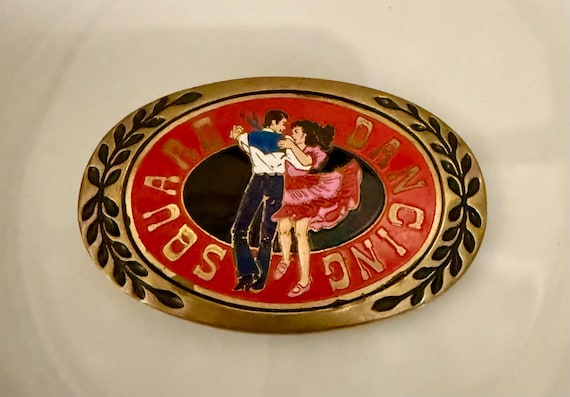 Heitage Square Dancing solid brass belt buckle - image 3