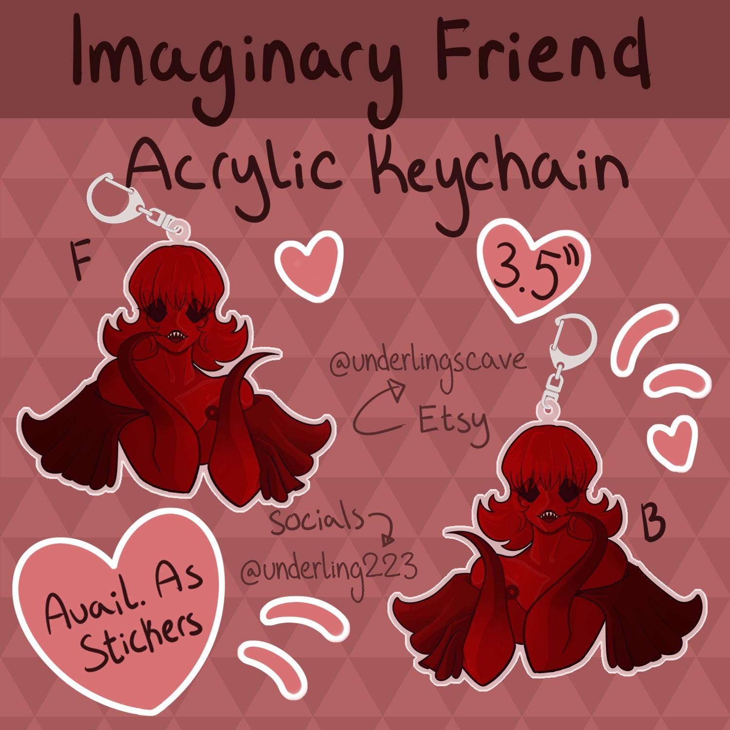 Pressure Imaginary Friend 3.5 In. Acrylic Keychain