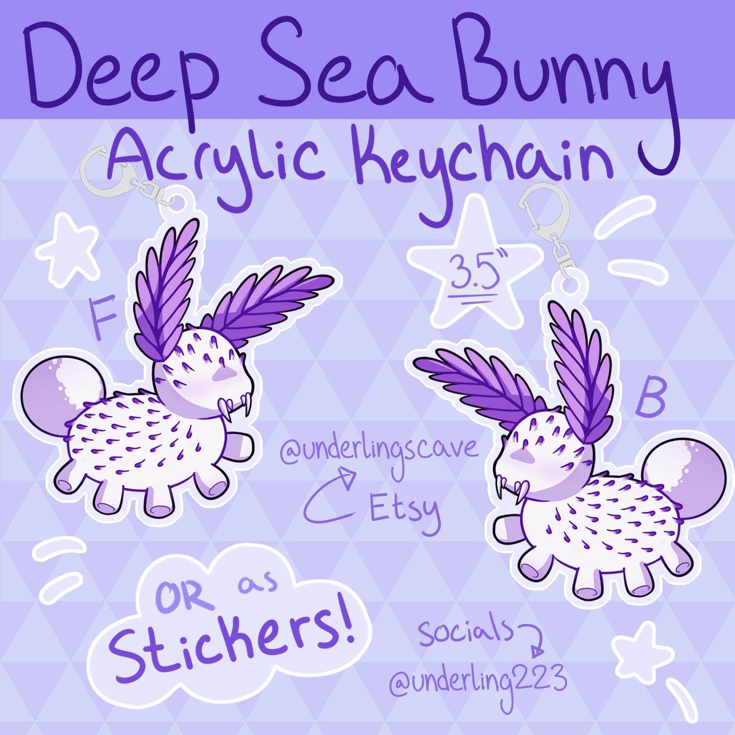 Pressure Deep Sea Bunny 3.5 In. Acrylic Keychain
