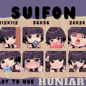 Cute Girl,Black Beautiful Cute Anime Girl,2nd Division Captain Emote,Shinigami Emote,Anime Emotes,Chibi Emote for Twitch/Discord/Youtube