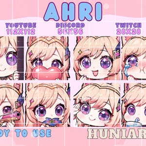 League of Legends Ahri Emote,League of Legends Star Guardian Ahri,Ahri Anime Emote,LoL Ahri Emote,Ahri Emote,Discord/Twitch/Youtube Emote