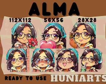 Monster Hunter Wilds Alma, Alma Emotes, Monster Hunter, Monster Hunter Emotes, Anime Emotes, Alma Chibi Emotes for Twitch/Discord/Youtube