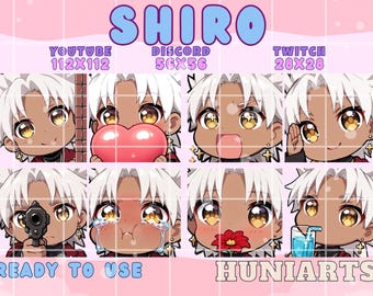 Honkai Star Rail Shiro Twitch & Discord Emotes | HSR Shiro Emote Pack | Chibi Anime Style | Kawaii VTuber Streamer Gift