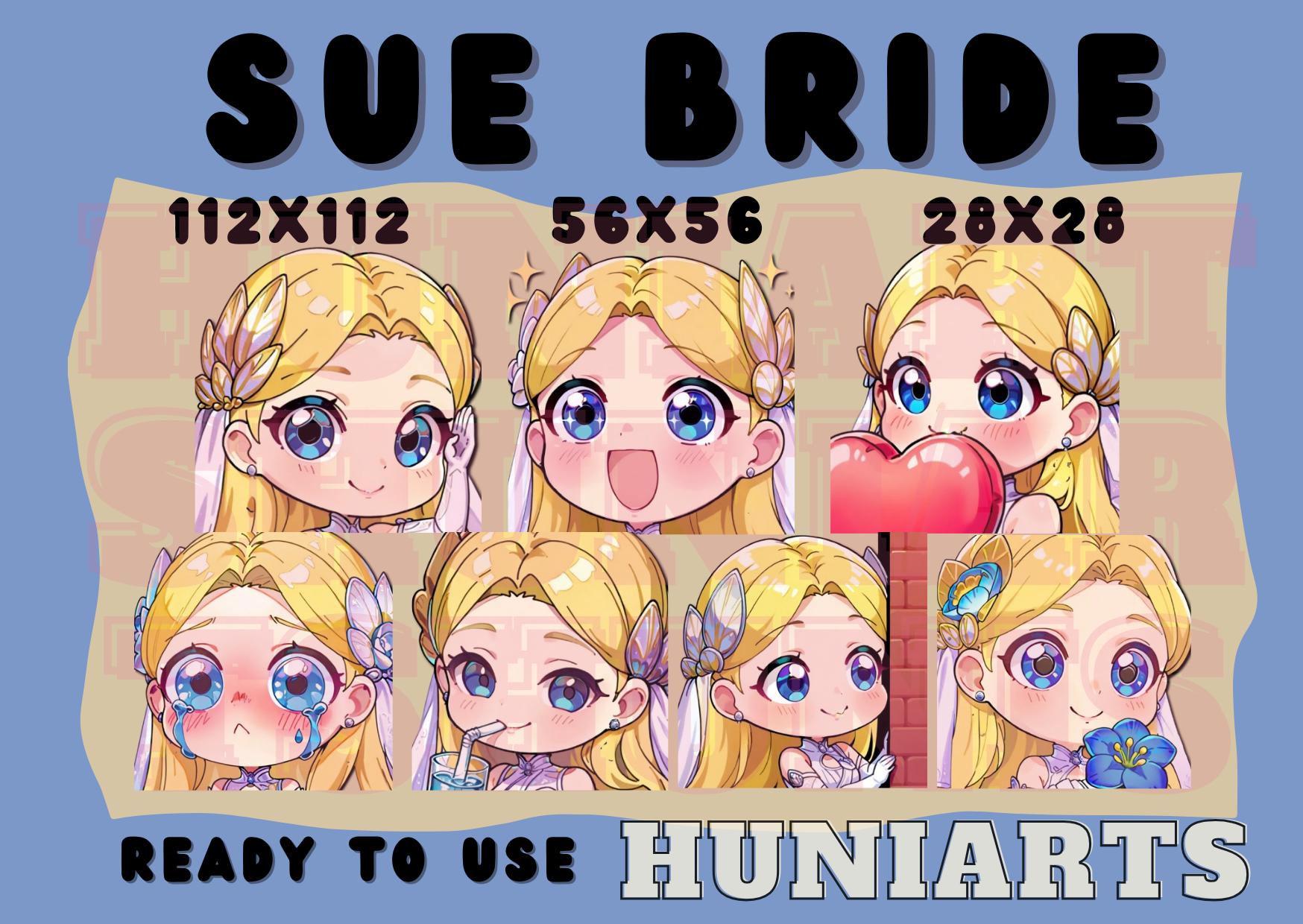 Marvel Rivals Sue Bride, Marvel Rival Sue Storm Emotes, Rivals Susan Bride Emotes, Anime Emotes, Sue Chibi Emotes for Twitch/Discord/Youtube