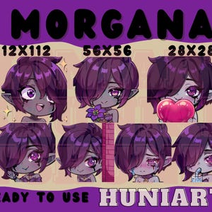 League of Legends Morgana Emotes,League of Legends Morgana,Morgana Emotes,Morgana Anime Emotes,Arcane Morgana, Discord/Twitch/Youtube Emotes