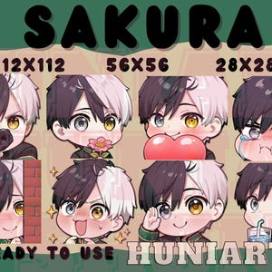 Wind Sakura Emotes,Breaker Sakura Emotes, Sakura Emotes,Fighter Boy Sakura Emotes, Sakura Anime Set Emotes, Discord/Twitch/Youtube Emotes