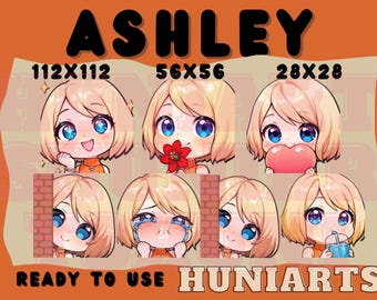 Resident Evil - Ashley Graham Emote Set Anime Emotes, Discord/Twitch/Youtube Emotes