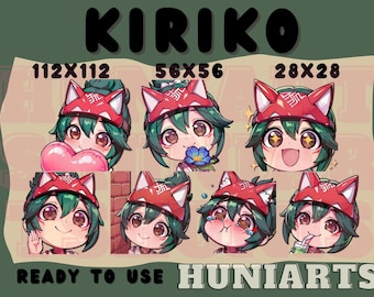Overwatch Kiriko, emotikony Kiriko z Overwatch 2, emotikony Kiriko z Overwatch, emotikony Kiriko z anime, emotikony Chibi z Overwatch na Twitchu/Discorda/Youtube'a