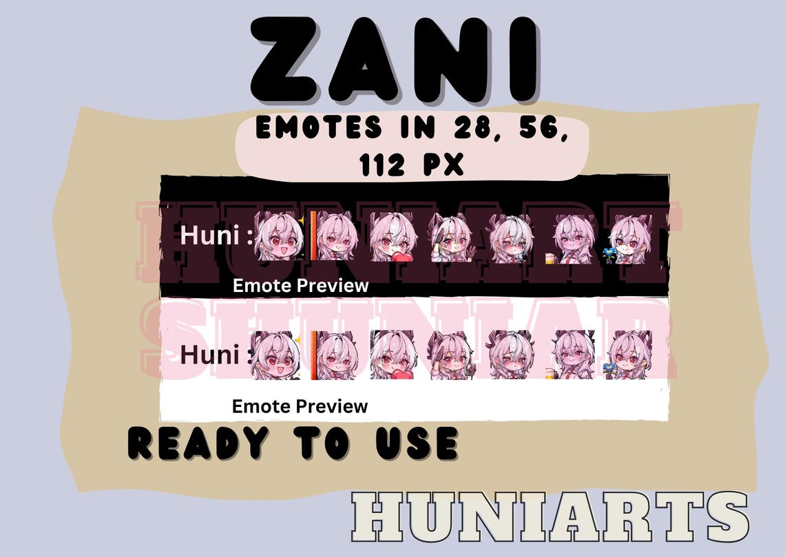 Wuthering Waves Zani Twitch & Discord Emotes | Wuwa Zani Emote Pack ...