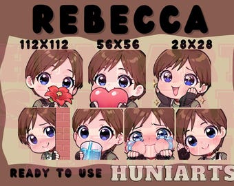 Resident Evil Rebecca Chambers, Resident Evil Rebecca Chambers Emote, Resident Evil Emote Set, Anime Emotes, Discord/Twitch/Youtube Emotes