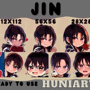 Tekken 8 Jin Emotes, Tekken Jin, Tekken Jin Kazama, Jin Anime Emotes, Jin Tekken, Chibi Emotes for Twitch/Discord/Youtube