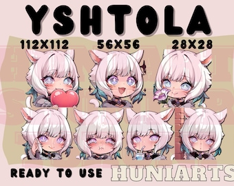 Final Fantasy Online XIV Y&#39;shtola Rhul Emote, Yshtola Rhul Emote, Final Fantasy Emote Set Anime Emotes, Discord/Twitch/Youtube Emotes