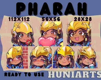 Overwatch Pharah,Overwatch 2 Pharah Emotes,Overwatch Pharah Emote, Pharah Anime Emotes, Overwatch Chibi Emotes for Twitch/Discord/Youtube