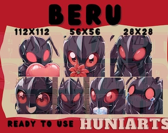 Solo Hunter Beru, Level Beru Emotes,Beru Emote, Solo Level Beru Emote,Beru Anime Set Emotes, Black Ant Beru,Discord/Twitch/Youtube Emotes