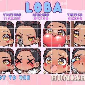 Apex Legends Loba, Apex Legends Loba Emote, Loba Anime Emote, Loba Chibi Emote,Loba Emote, Loba Anime Emotes,Discord/Twitch/Youtube Emotes