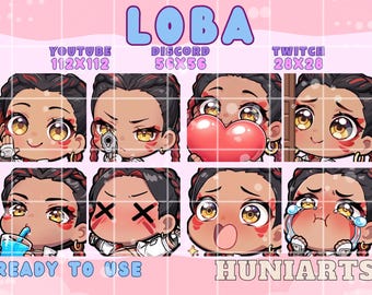 Apex Legends Loba, Apex Legends Loba Emote, Loba Anime Emote, Loba Chibi Emote,Loba Emote, Loba Anime Emotes,Discord/Twitch/Youtube Emotes