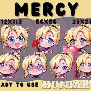 Overwatch Mercy, Overwatch 2 Mercy Emotes, Overwatch Mercy Emote, Mercy Anime Emotes, Overwatch Chibi Emotes for Twitch/Discord/Youtube