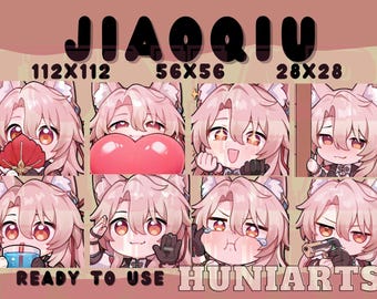 Honkai Star Rail Jiaoqiu Twitch & Discord Emotes | HSR Jiaoqiu Emote Pack | Fox Ear Chibi | Kawaii VTuber Streamer Gift