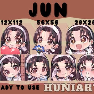 Tekken 8 Jun Emotes, Tekken Jun , Tekken Jun Kazama, Jun Anime Emotes, Jun Tekken, Chibi Emotes for Twitch/Discord/Youtube
