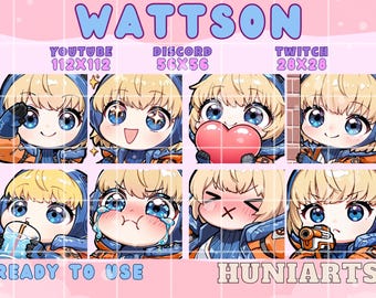 Wattson de Apex Legends, Emote de Wattson de Apex Legends, Emote de Wattson estilo anime, Emote de Wattson estilo chibi, Emotes de Wattson estilo anime, Emote para Discord/Twitch/YouTube