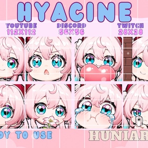 Honkai Star Rail Hyacine Emotes, Hyacine Emote, Hyacine , Hyacine Anime Emote, Chibi Emotes, Anime Set Emotes, Discord/Twitch/Youtube Emotes
