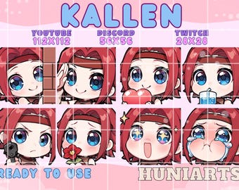 Code Geass Kallen Twitch & Discord Emotes | Code Geass Kallen Emote Pack | Mecha Pilot | Kawaii VTuber Streamer Gift