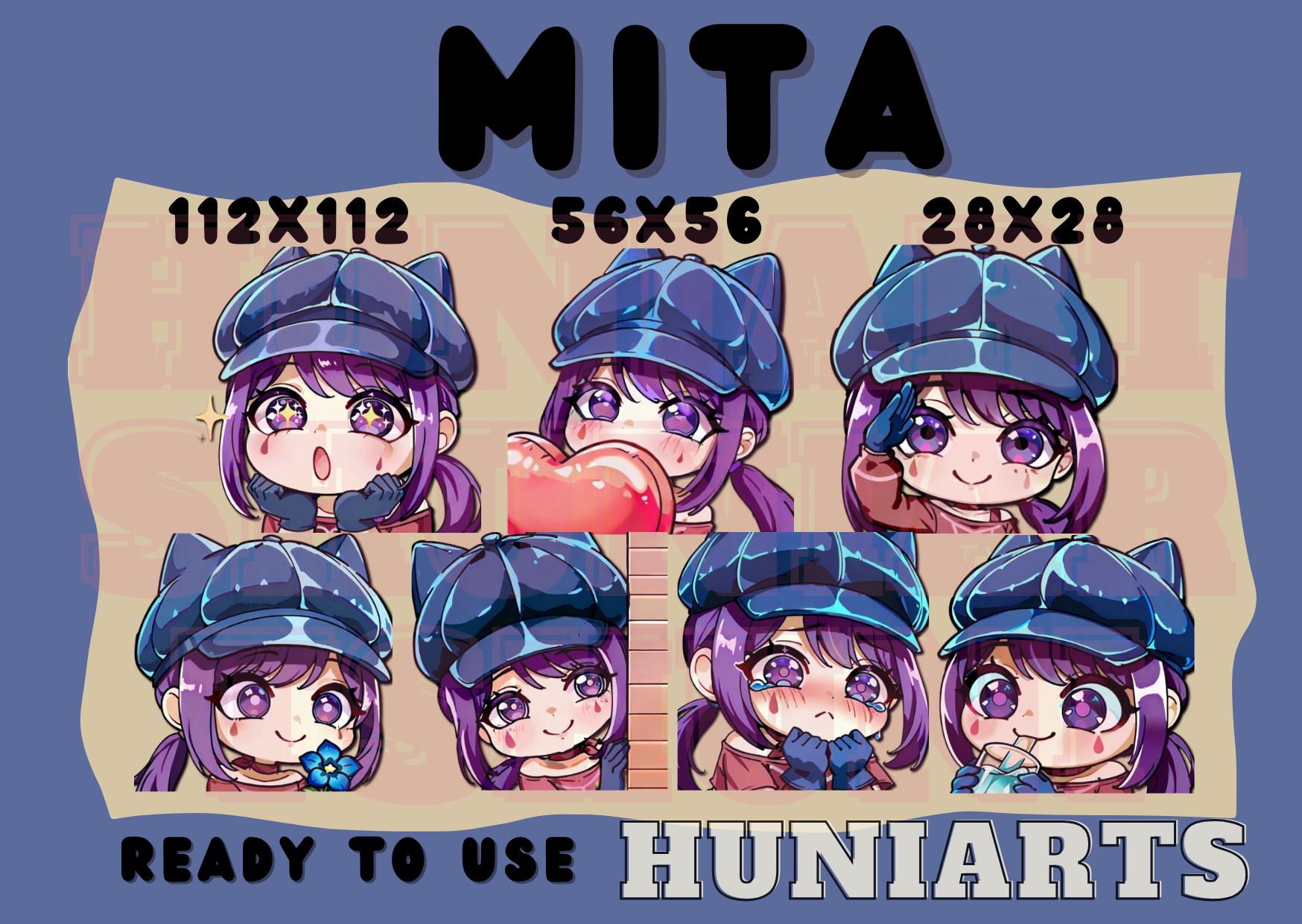 MiSide Mita Emotes, MiSide Mita, MiSide Mita Emote, Mita Anime Emote, Chibi Emotes, Anime Set Emotes, Discord/Twitch/Youtube Emotes! Mita