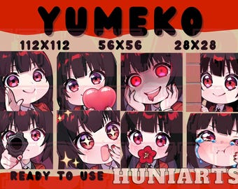 Hot Girl,Red Beautiful Woman,Hot Anime Girl,Anime School Girl,Yumeko Emote Girl,Gamble Anime Emotes, Chibi Emotes for Twitch/Discord/Youtube