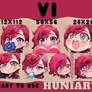 Arcane Vi Emotes, Arcane Vi, League of Legends, Vi, LoL Vi, Anime Emotes, Chibi Emotes for Twitch/Discord/Youtube