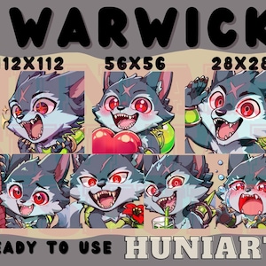League of Legends Warwick,Arcane Warwick Emotes,Arcane Warwick,LoL Warwick Emote, Anime Emotes, Chibi Emotes for Twitch/Discord/Youtube