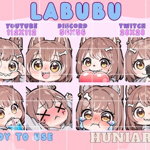 Labubu, Brown Labubu. Brown Labubu Girl,Labubu Emote, Labubu Chibi Emote, Labubu Anime Emote,Labubu Emotes,Discord/Twitch/Youtube Emote