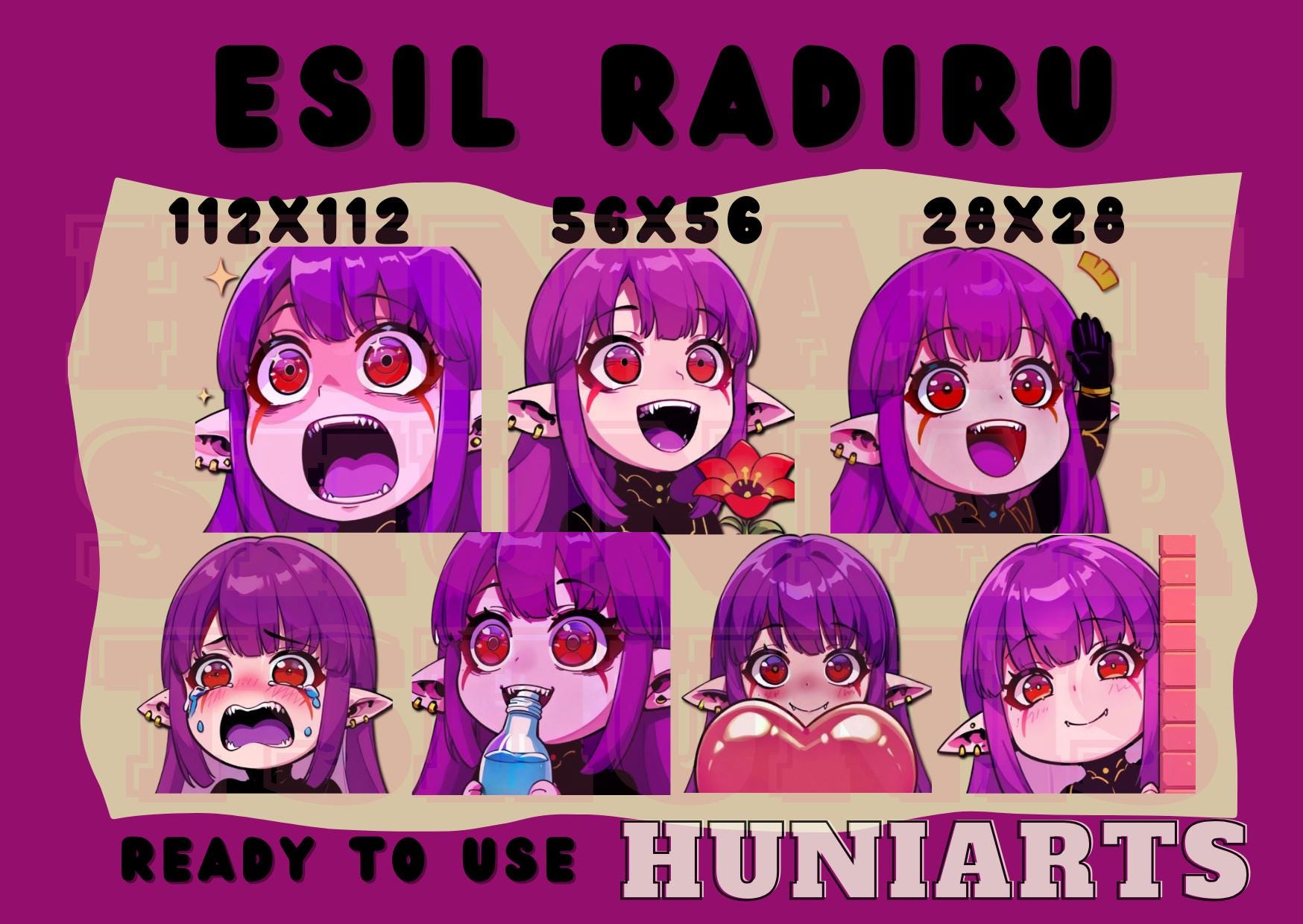 Solo Demon Esil Emotes, Level Esil Radiru Emotes, Esil Emotes, Solo Level Radiru Emotes, Anime Set Emotes, Discord/Twitch/Youtube Emotes