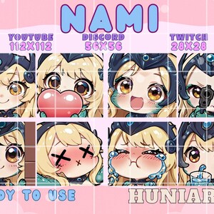 League of Legends Nami Emote,League of Legends Nami,Chibi Nami Anime Emote, Wild Rift Nami Emote,LoL Nami Emote,Discord/Twitch/Youtube Emote