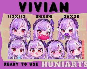 Zenless Zone Zero Vivian, émoticônes ZZZ, émoticône ZZZ Vivian, émoticône Vivian, émoticônes d&#39;anime Vivian Set, Vivian, émoticônes Discord/Twitch/Youtube