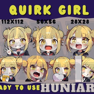 Quirk blond villain Anime Girl, Anime Emotes, Chibi Emotes for Twitch/Discord/Youtube