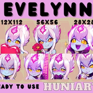 Arcane Evelynn Emotes Arcane Evelynn,League of Legends Evelynn,LoL Evelynn emote, Anime Emotes, Chibi Emotes for Twitch/Discord/Youtube