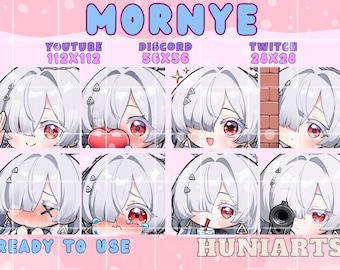 Wuthering Waves Mornye Twitch & Discord Emotes | WuWa Mornye Emote Pack | Silver Rover | Kawaii VTuber Streamer Gift