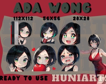 Resident Evil - Ada Wong Emote Set Anime Emotes, Discord/Twitch/Youtube Emotes