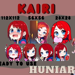 Kingdom Hearts - Kairi Emote Set Anime Emotes, Discord/Twitch/Youtube Emotes