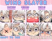 Wind Slayer Emote,Chibi Wind Angry Slayer Emote,Anime Boy,Wind Boy,Wind Slay Anime Emote,Wind Slayer Chibi Emote for Twitch/Discord/Youtube