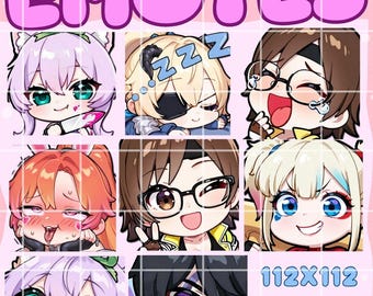 Custom Anime Emotes Twitch & Discord | Personalized Emote Pack | Chibi Anime Style | Kawaii VTuber Streamer Gift