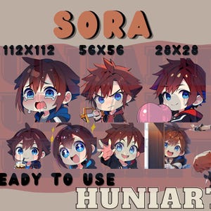 Kingdom Hearts - Sora Emote Set Anime Emotes, Discord/Twitch/Youtube Emotes