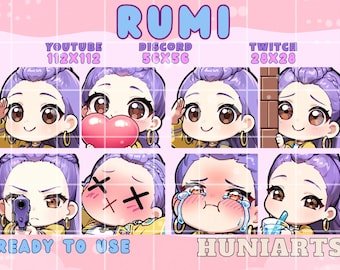 Demon Hunter Rumi Emote, K-Pop Rumi Emotes,Rumi Emote,Crazy Kpop Hunters Rumi Anime Set Emotes, Hunter Rumi, Discord/Twitch/Youtube Emotes