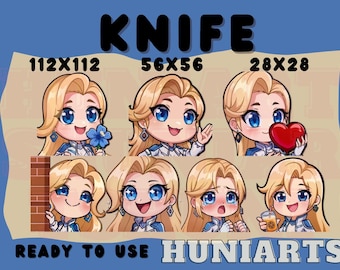 Marvel Rivals Psylocke Twitch & Discord Emotes | Marvel Rivals Psylocke Emote Pack | Blonde Assassin Girl | Kawaii VTuber Streamer Gift