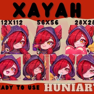 League of Legends Xayah Emotes,League of Legends Xayah,Xayah Emotes,Xayah Anime Emotes, Discord/Twitch/Youtube Emotes ,LoL,League of legends