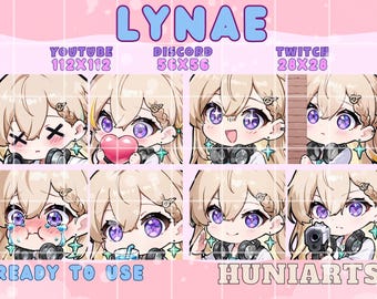 Wuthering Waves Lynae Twitch & Discord Emotes | WuWa Lynae Emote Pack | Blonde School Girl | Kawaii VTuber Streamer Gift