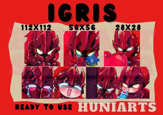 Solo Hunter Igris, Level Igris Emotes,Igris Emote, Solo Level Igris Emote,Igris Anime Set Emotes, Red Knight,Discord/Twitch/Youtube Emotes