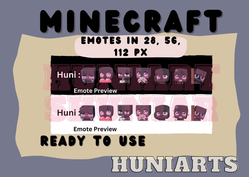 Minecraft Enderman Twitch & Discord Emotes | Minecraft Enderman Emote ...