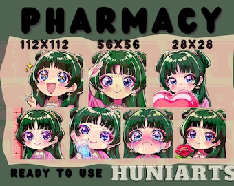 The Apothecary Diaries Maomao Twitch & Discord Emotes | Maomao Pharmacy Emote Pack | Chibi Green Hair Girl | Kawaii VTuber Streamer Gift